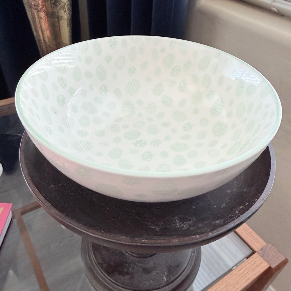 Vintage Opal Glass Easter Egg Bowl Spring Centerpiece